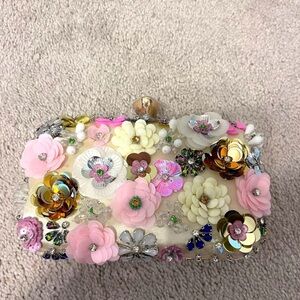 Floral clutch bag